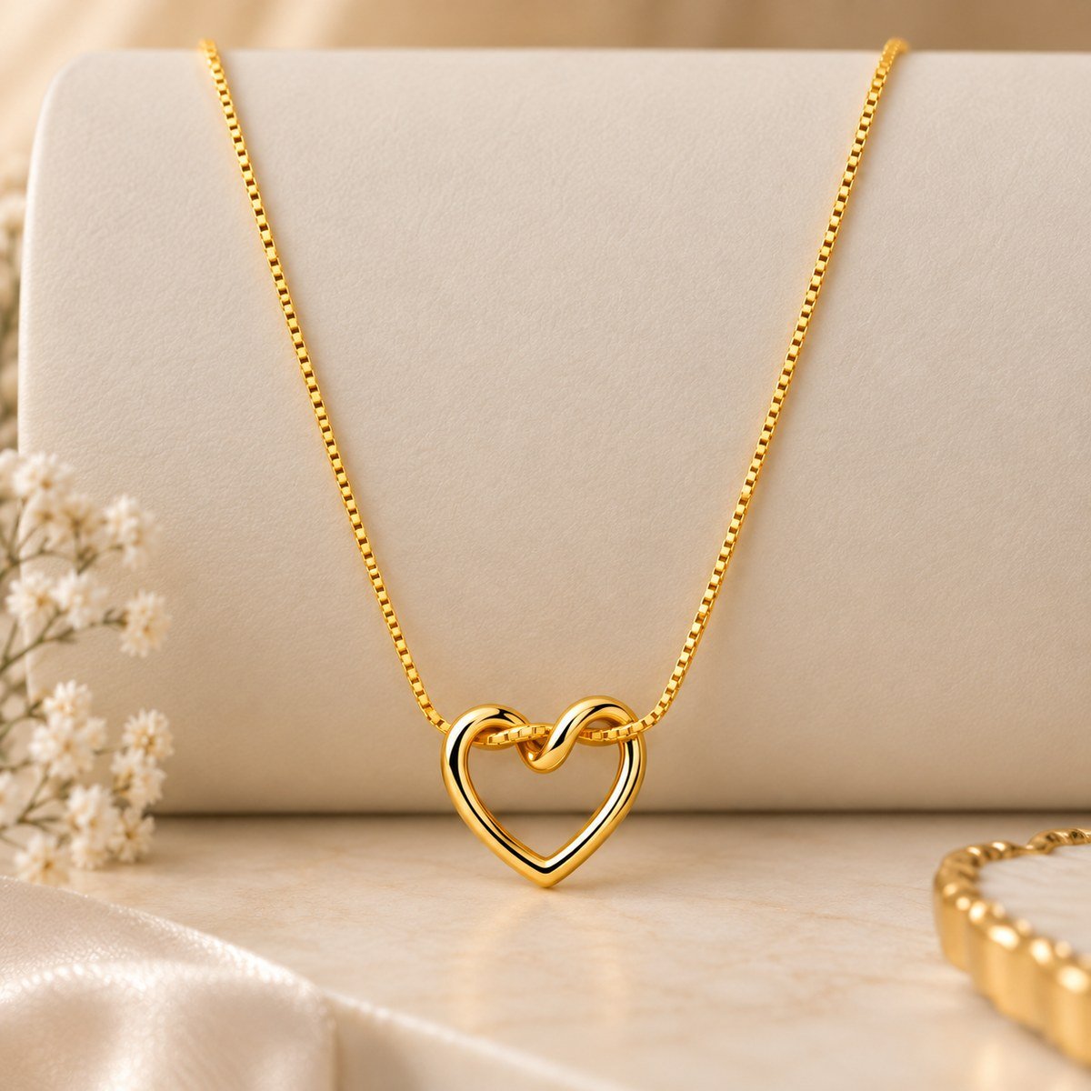 Elegant Golden Heart Chain