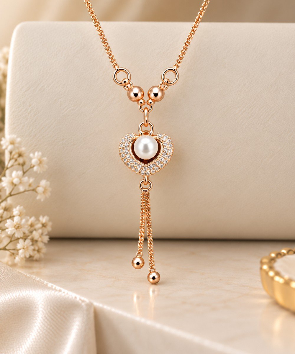 Elegant Pearl Drop Gold-Plated Necklace